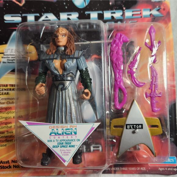 Star Trek Generations Vintage B'etor 5" Action Figure Playmates 1994 Sealed - Picture 2 of 4